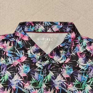 Maelreg Performance Golf Polo Shirt Men's XL Floral Activewear Athleisure Casual